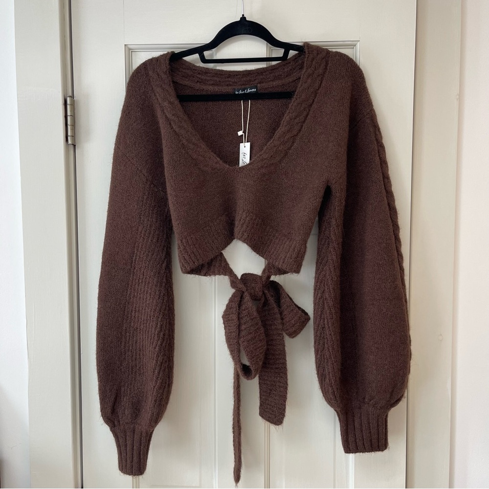 For Love And Lemons Chocolate Knit Sweater